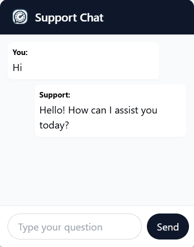 Chat demo on website